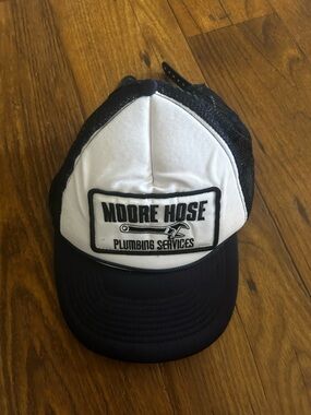 Moore Hose Plumbing Services Patch Trucker Hat - Black & White